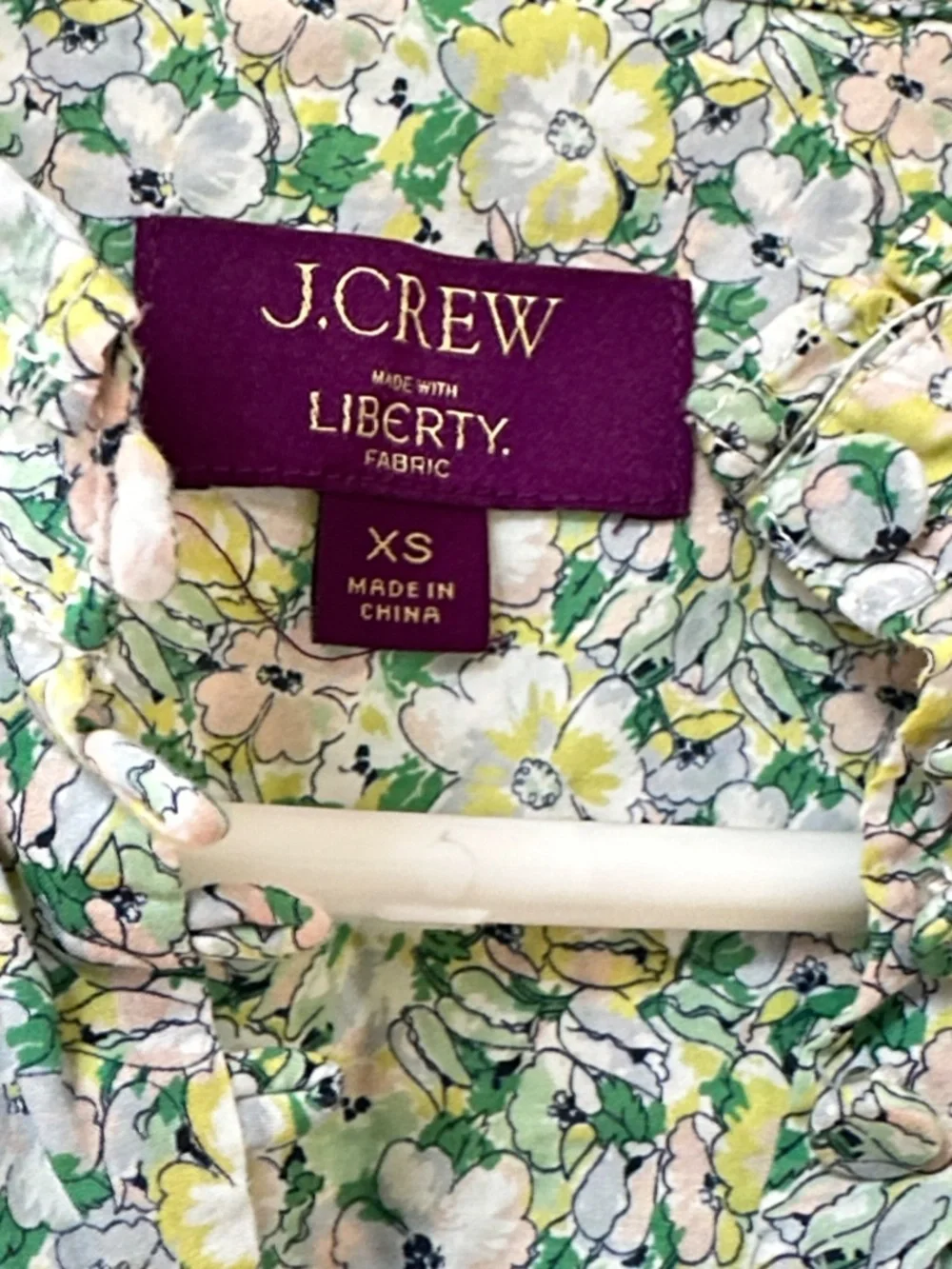 J. Crew Liberty Print 100% Cotton Button Front Popover Blouse - Picture 6 of 16